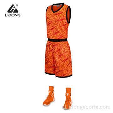 Nieuwste ontwerpkleur gele basketbal uniform set